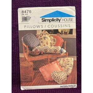 Simplicity 8475 decorative pillow pattern bolster round